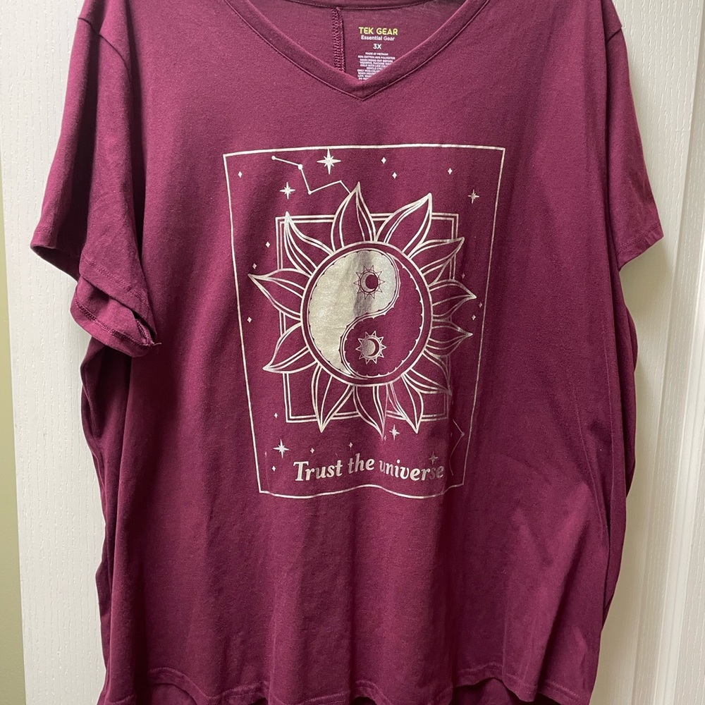 Tek Gear Plus Size Maroon Essential Tee